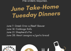 June 28: Meat Lasagna w/garlic bread