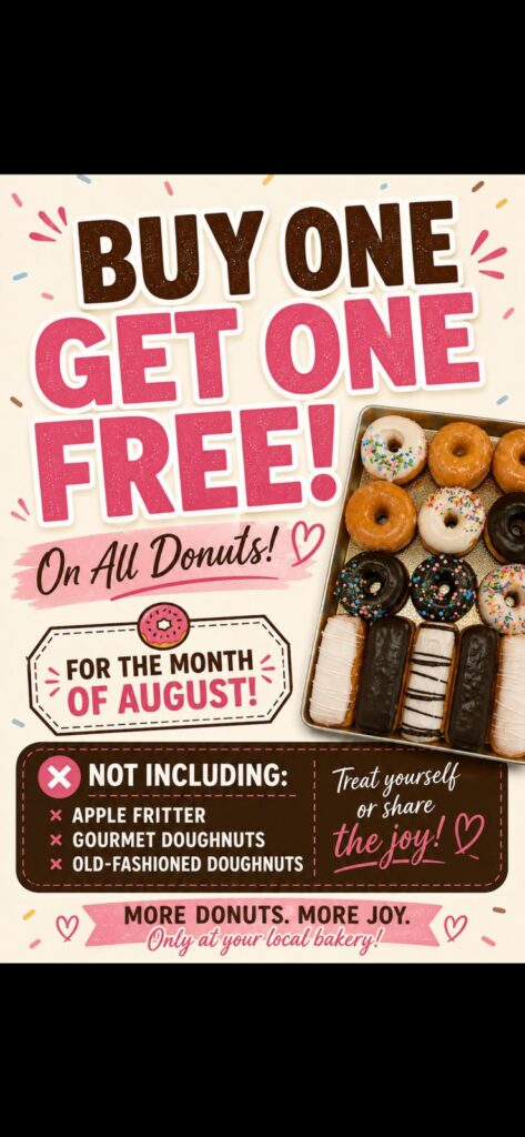 Donuts - Buy One Get One Free